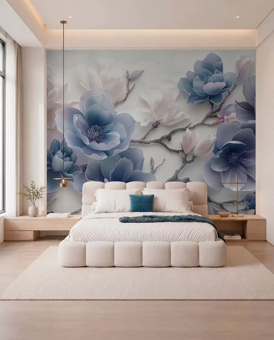 wall murals Magnolia in Blue w01359v1