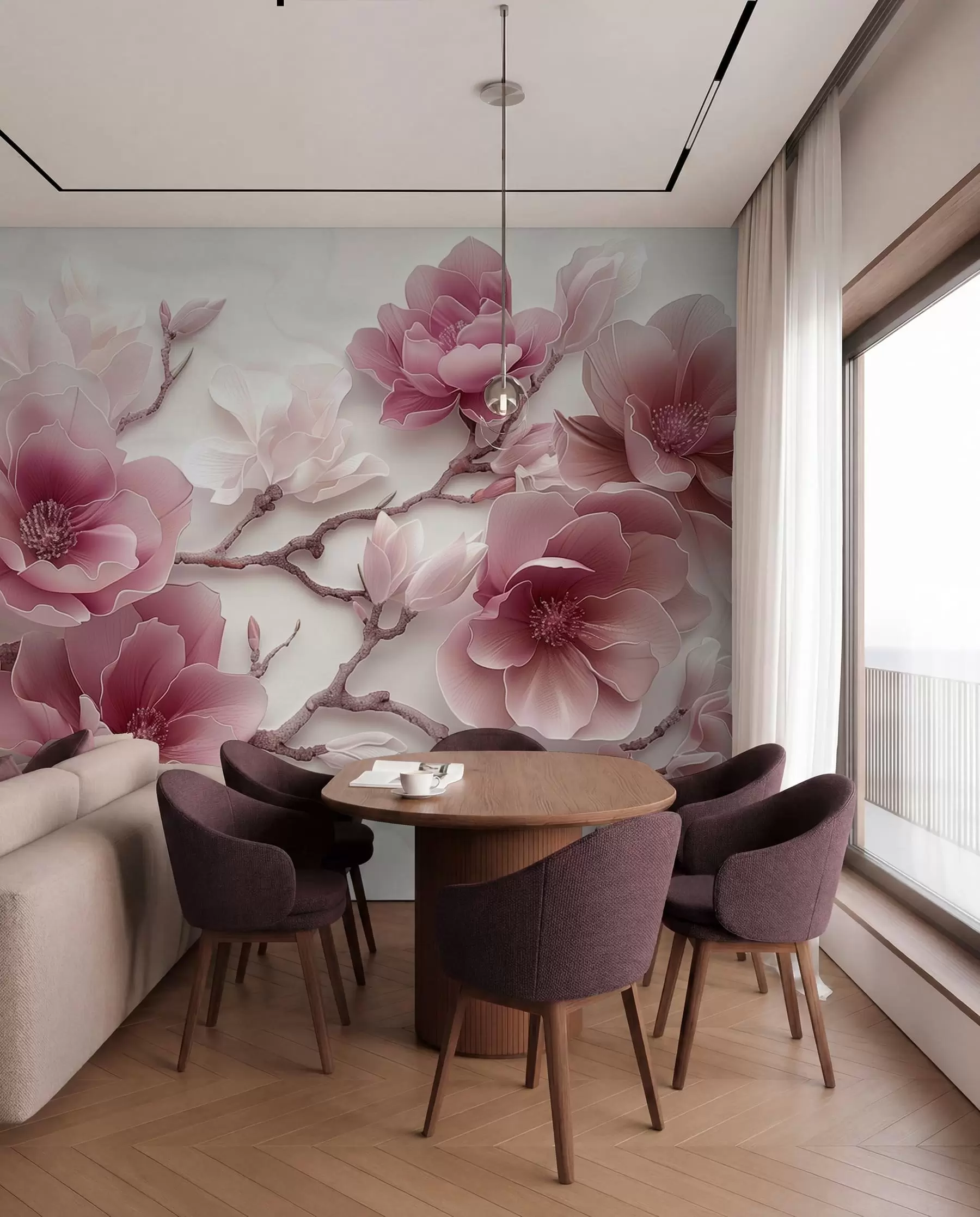 wall murals Magnolia in Rose w01359v2