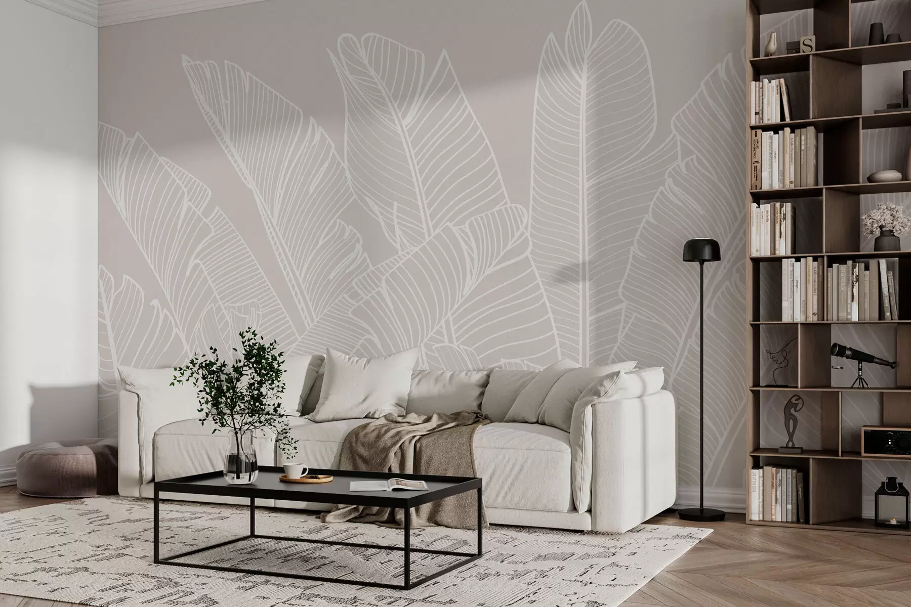 wall murals Tropical banana leaves minimalism new trend w08210