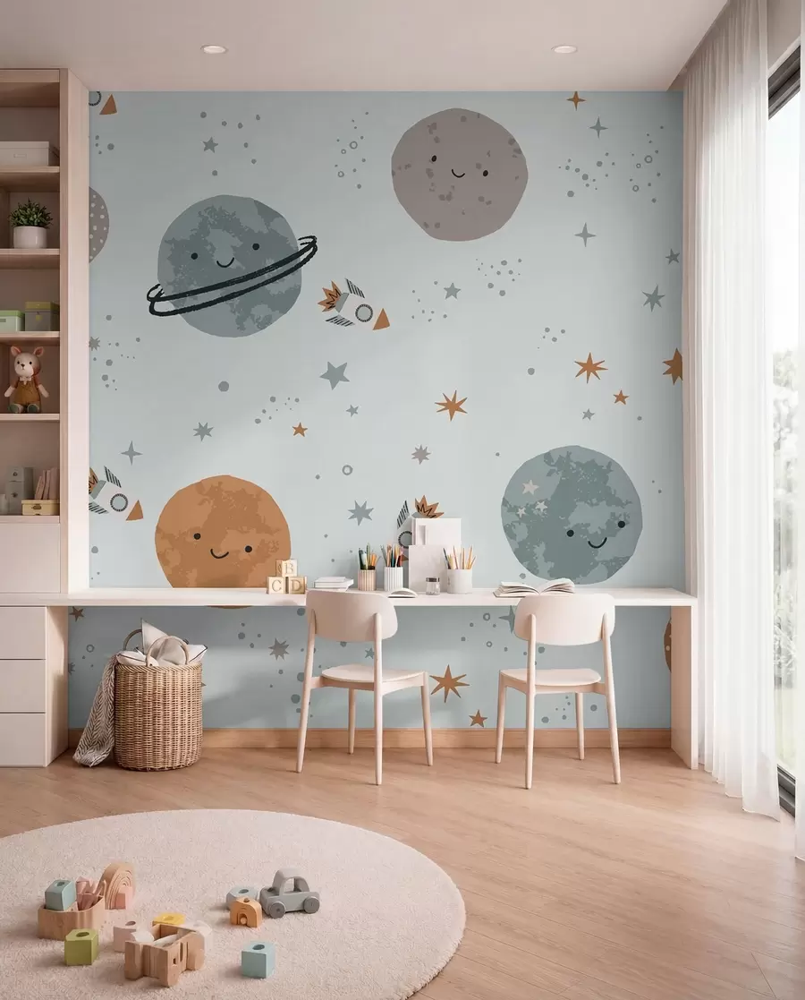 wall murals Planets with a Smile w01417