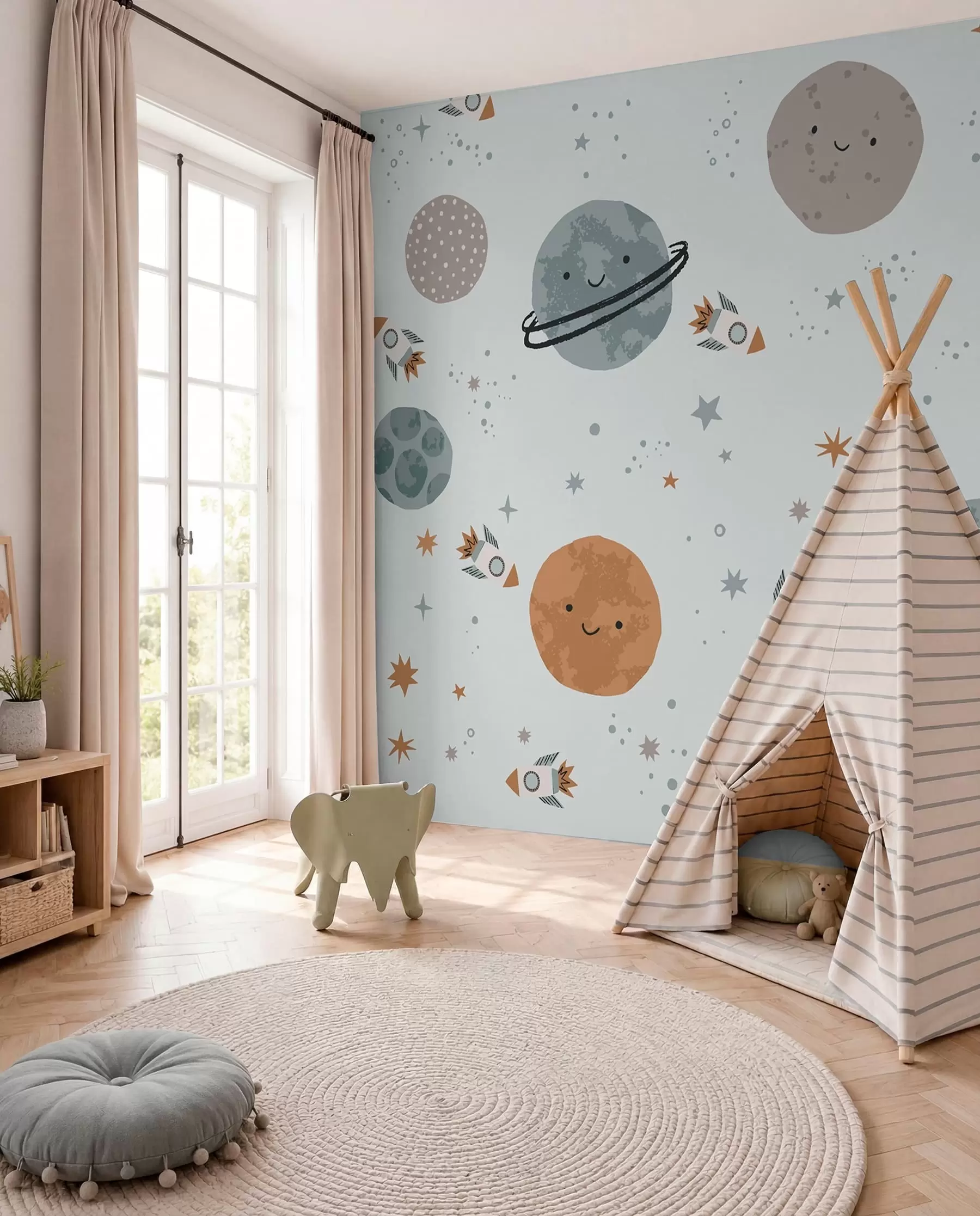 wall murals Planets with a Smile w01417