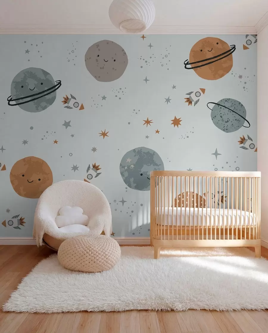 wall murals Planets with a Smile w01417