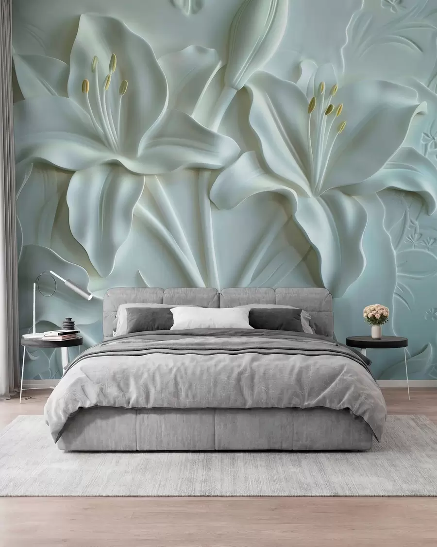 wall murals Sculptural Sage Lilies w01434v1