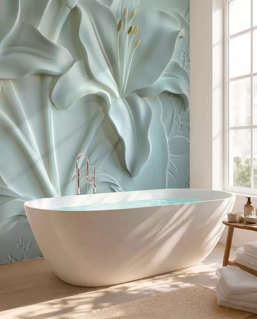wall murals Sculptural Sage Lilies w01434v1