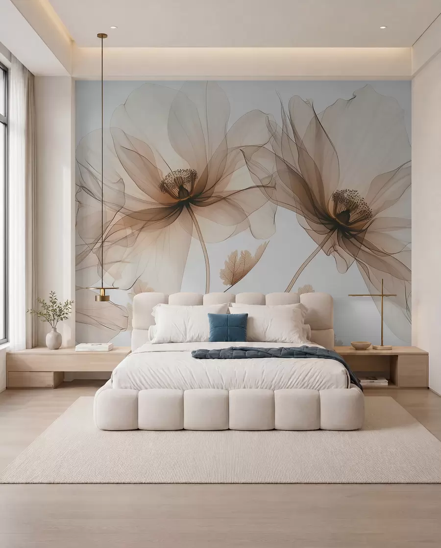 wall murals Copper Ink Blossoms w01482