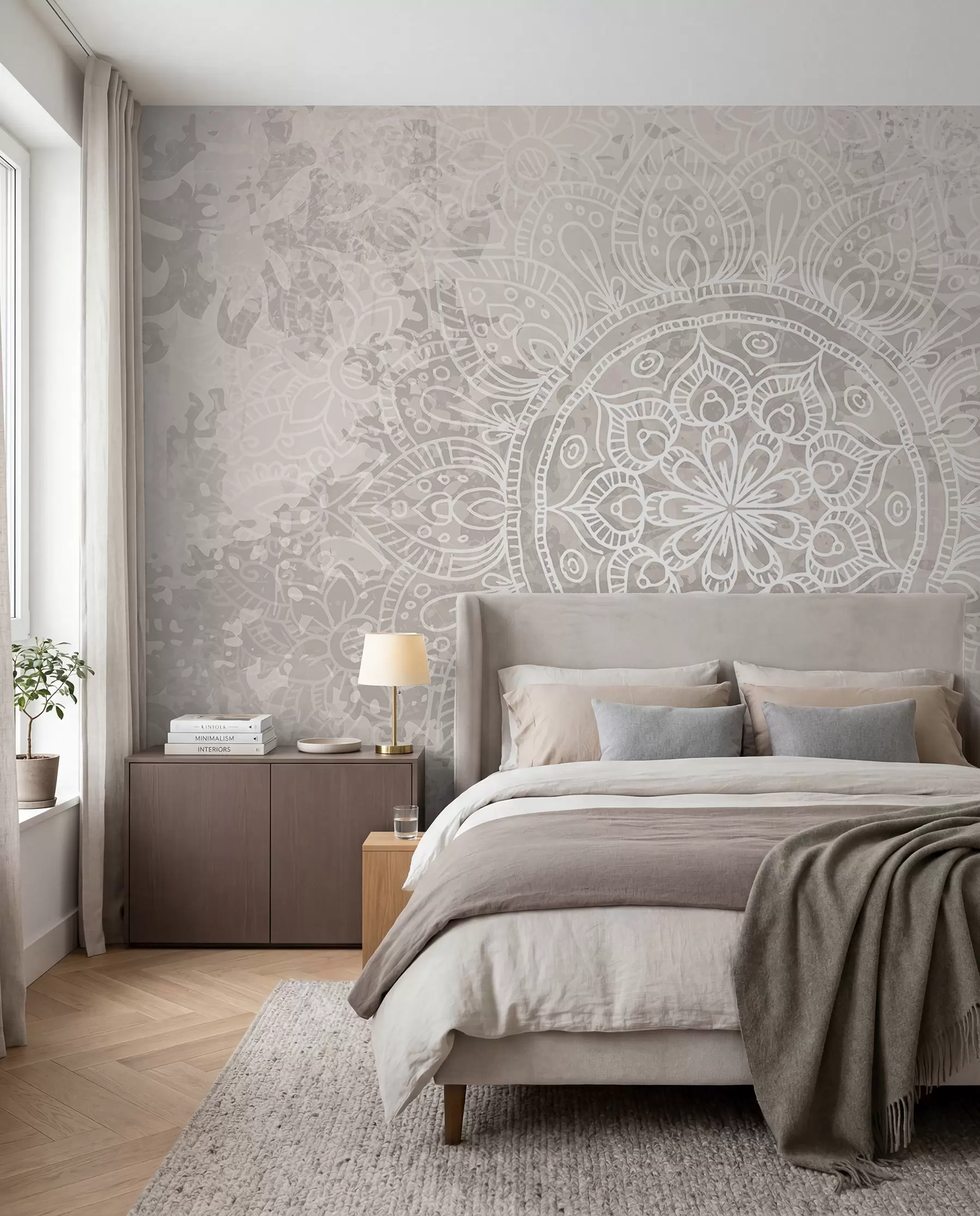 wall murals Fine Line Mandala w08246