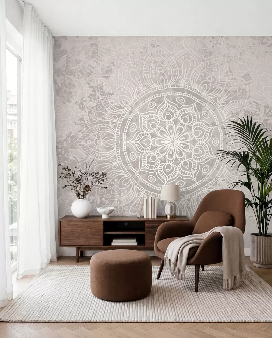 wall murals Fine Line Mandala w08246