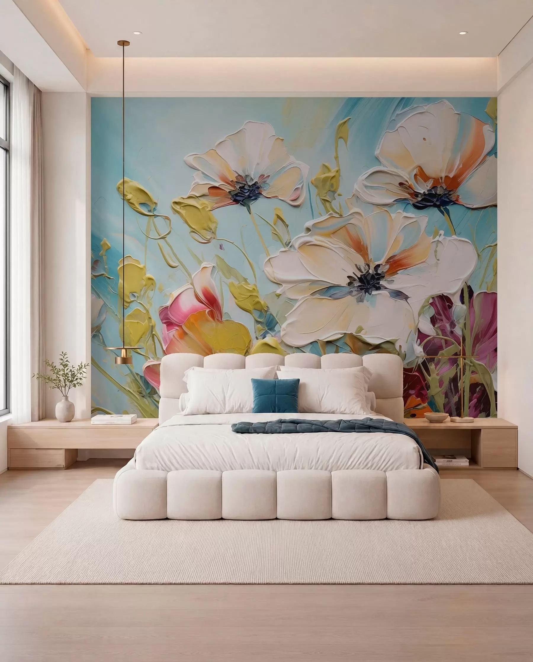 wall murals Poppies in Colour Strokes w01043
