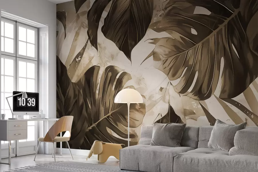 wall murals Large leaves w00999v2