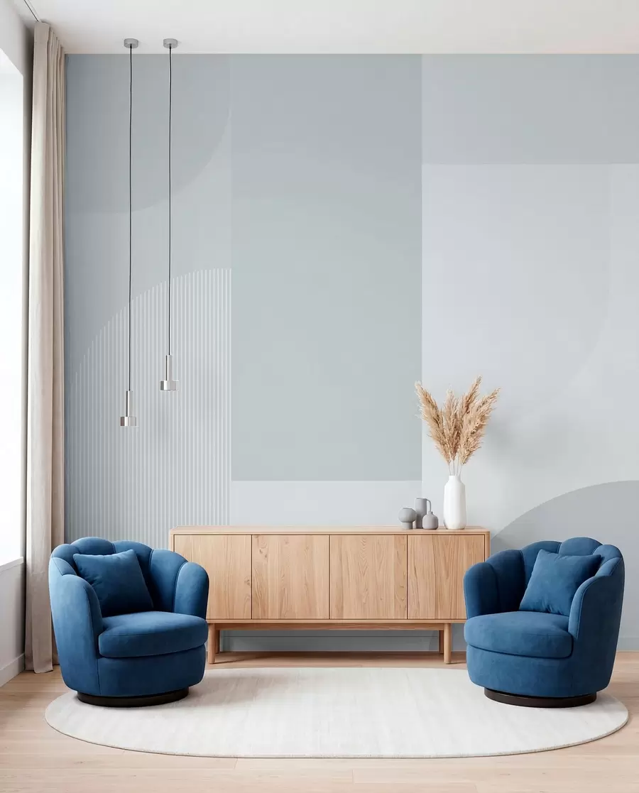 wall murals Blue Block Composition w01500v2