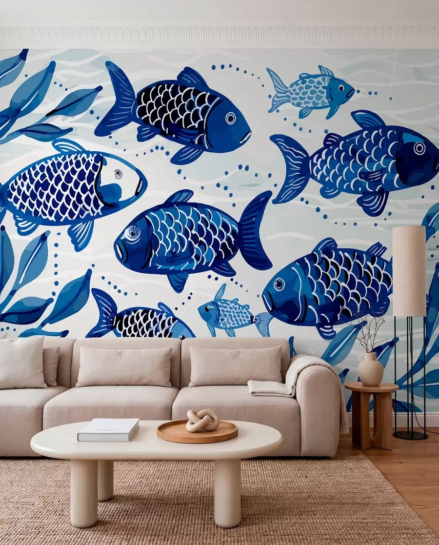 wall murals Blue fish w01062