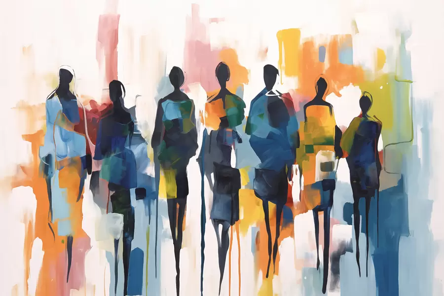 wall murals Silhouettes of abstract people w01559