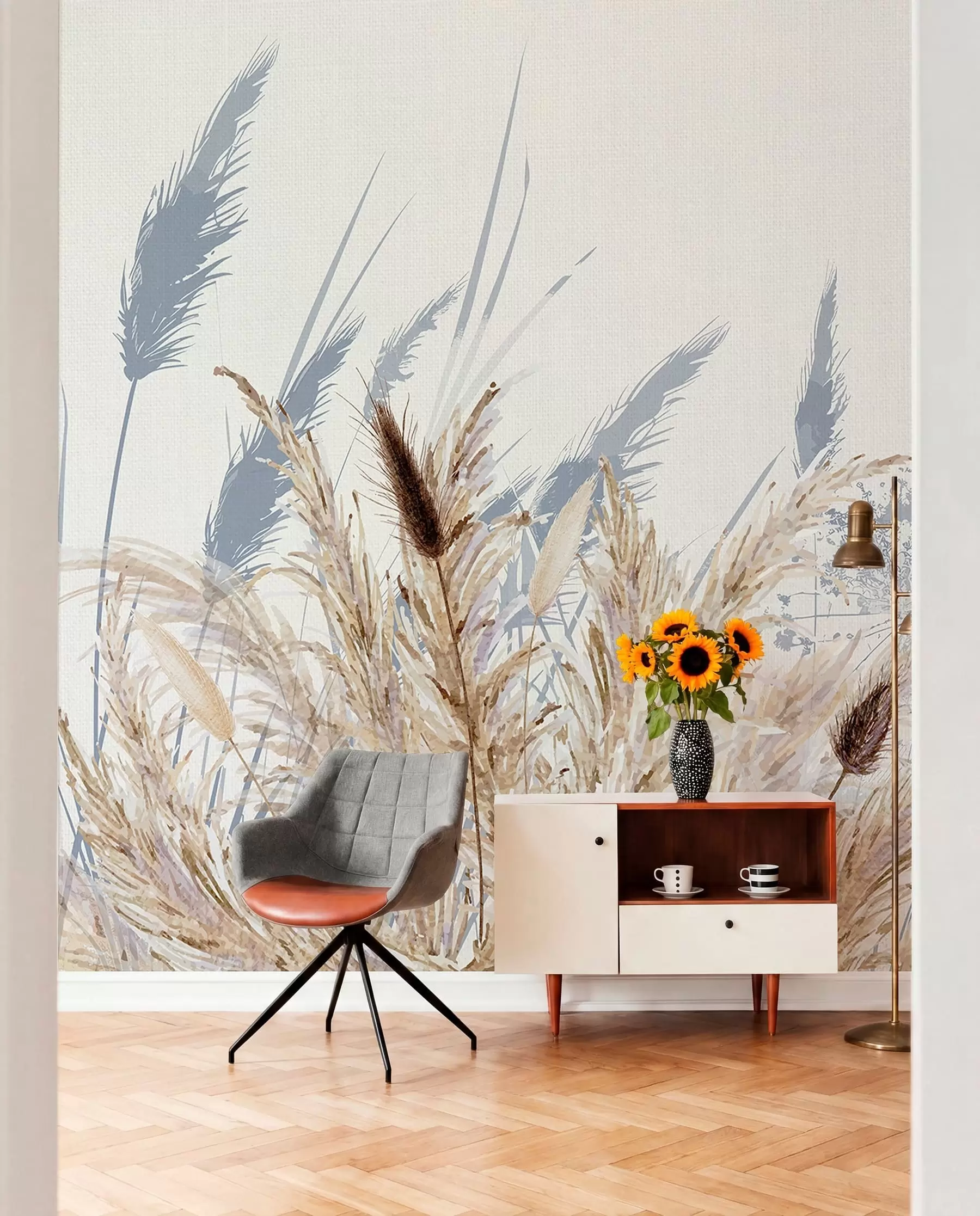 wall murals Grassland Sketch w08282