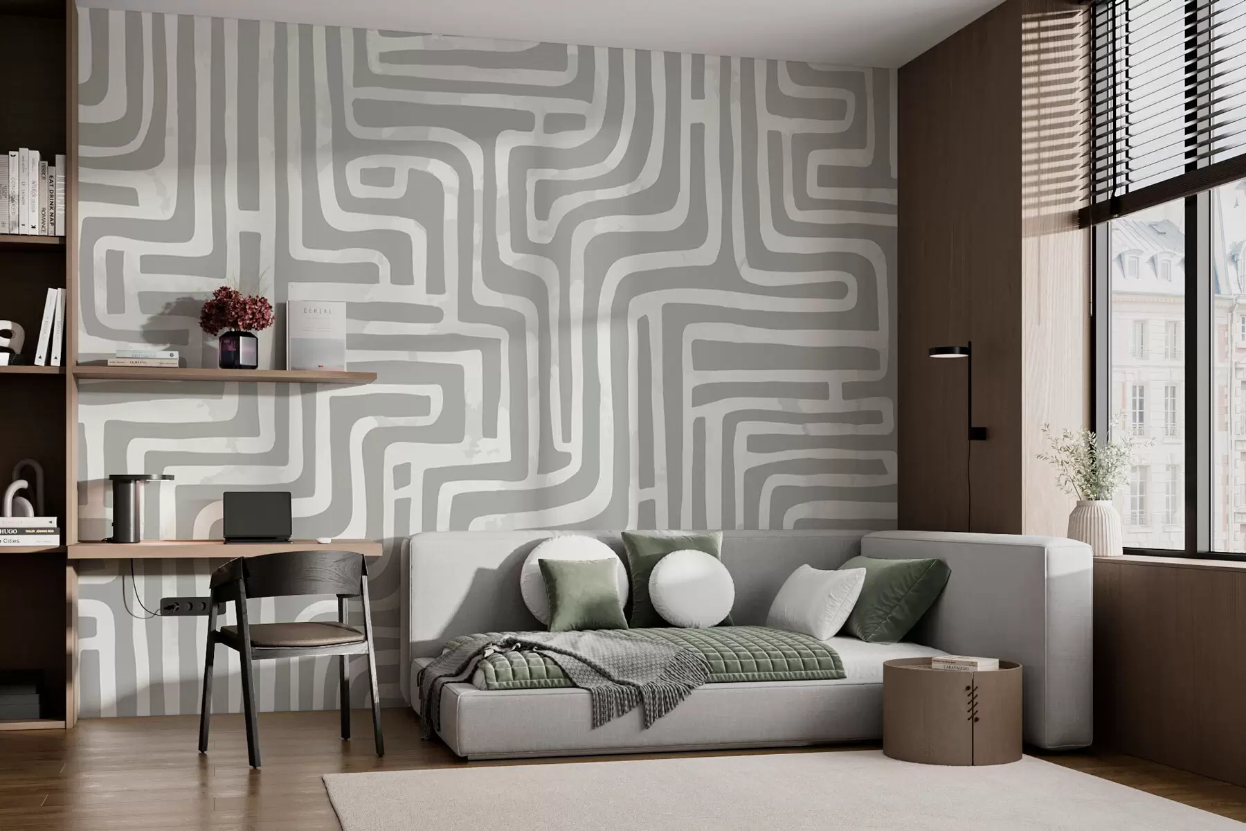 wall murals Stylish modern labyrinth w08299v2
