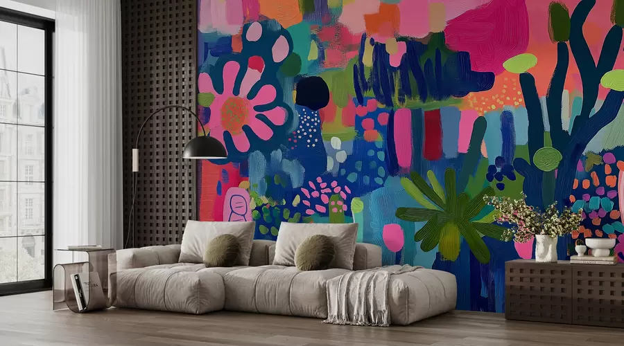 wall murals Bright abstract drawing w08284