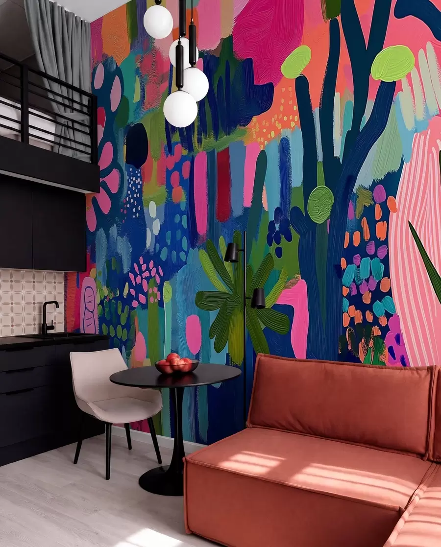 wall murals Bright abstract drawing w08284