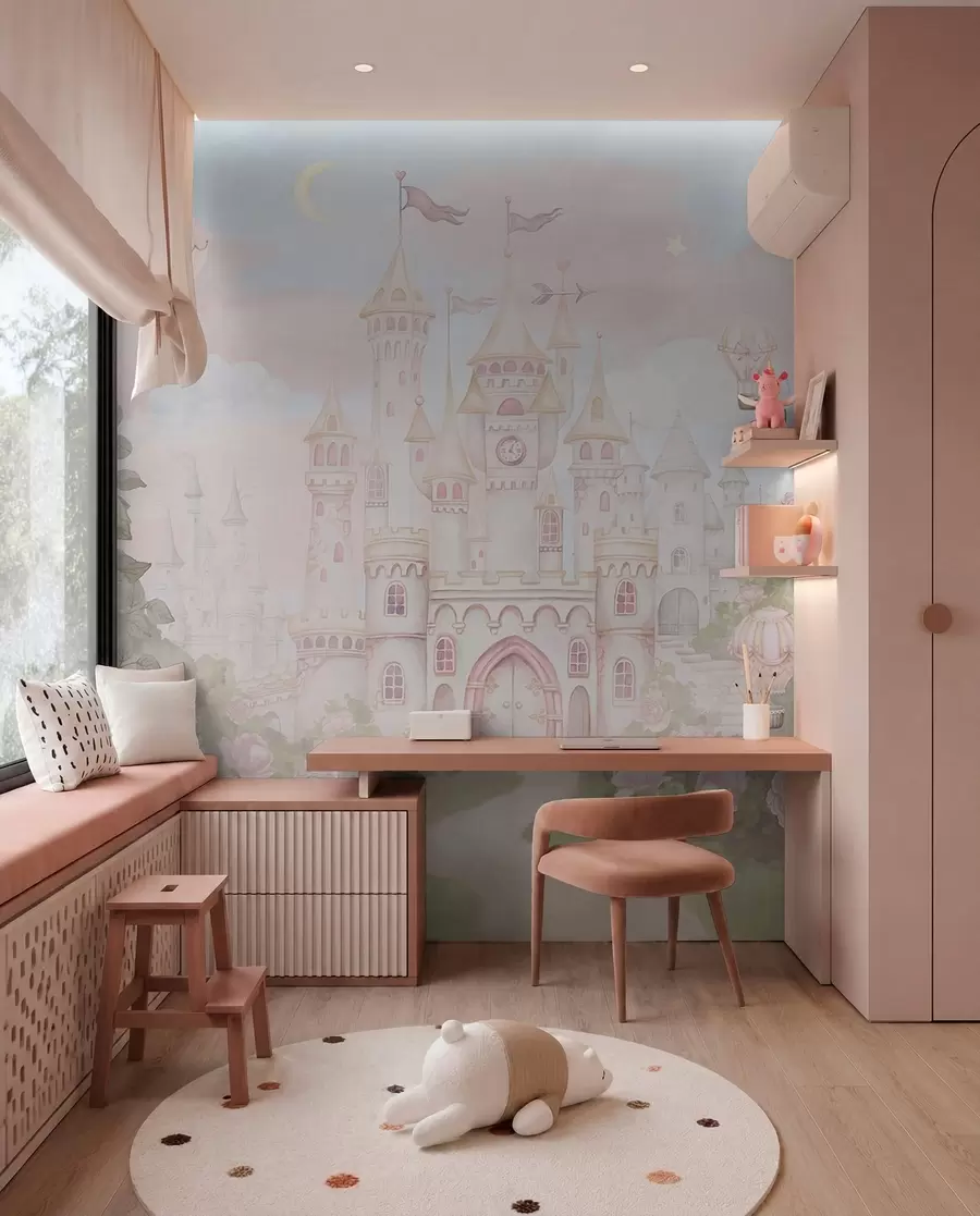 wall murals Castle in a Flower Kingdom w01524