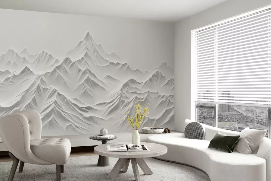 wall murals Gray mountains w01644