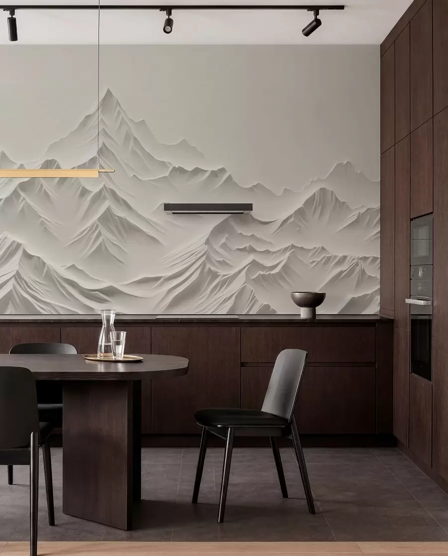 wall murals Gray mountains w01644