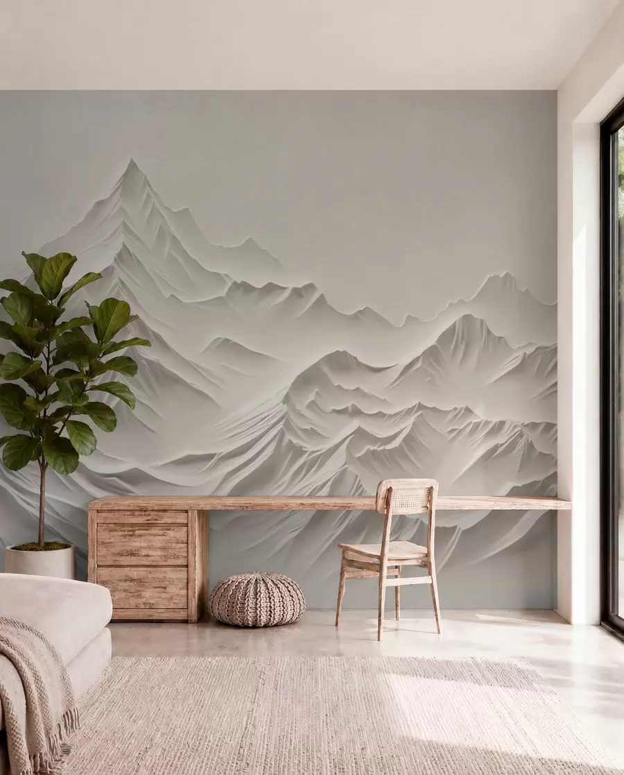 wall murals Gray mountains w01644