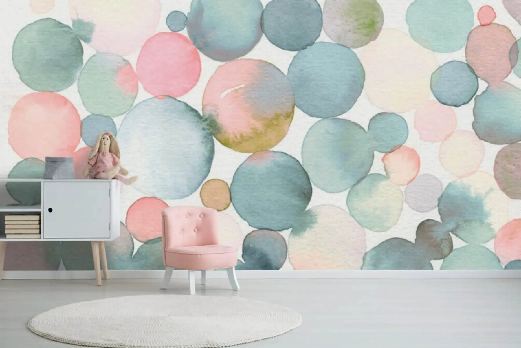 wall murals Watercolor bubbles u29990