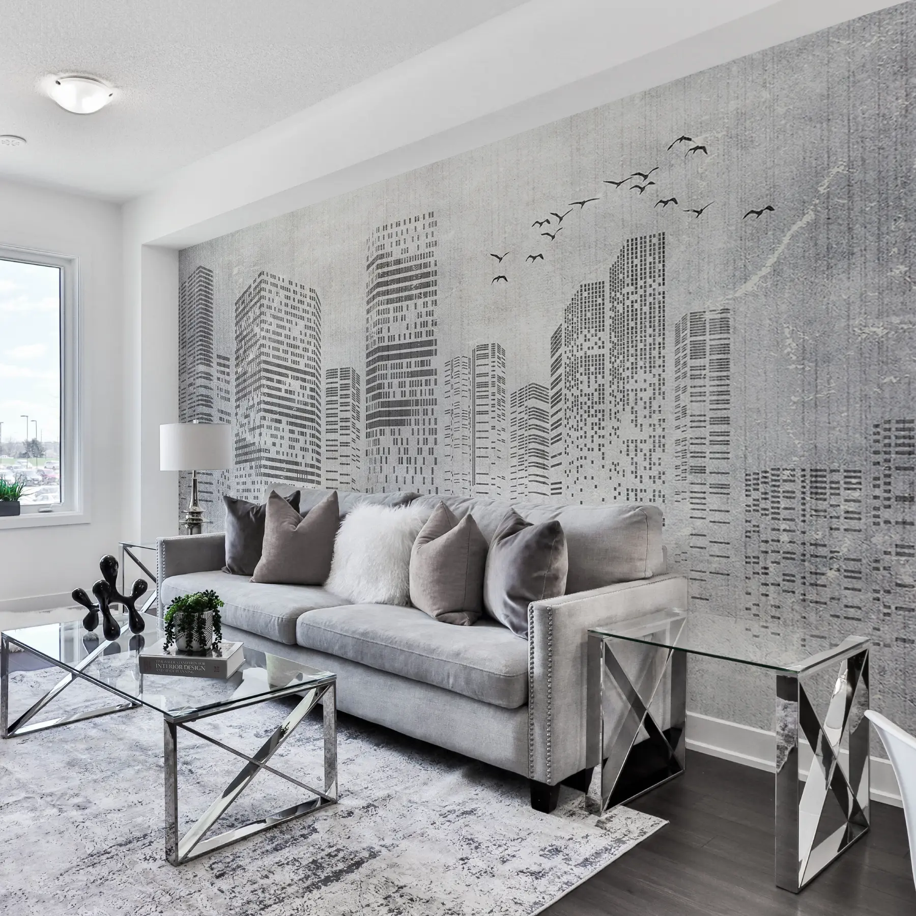 wall murals Birds over the city, minimalism u34725