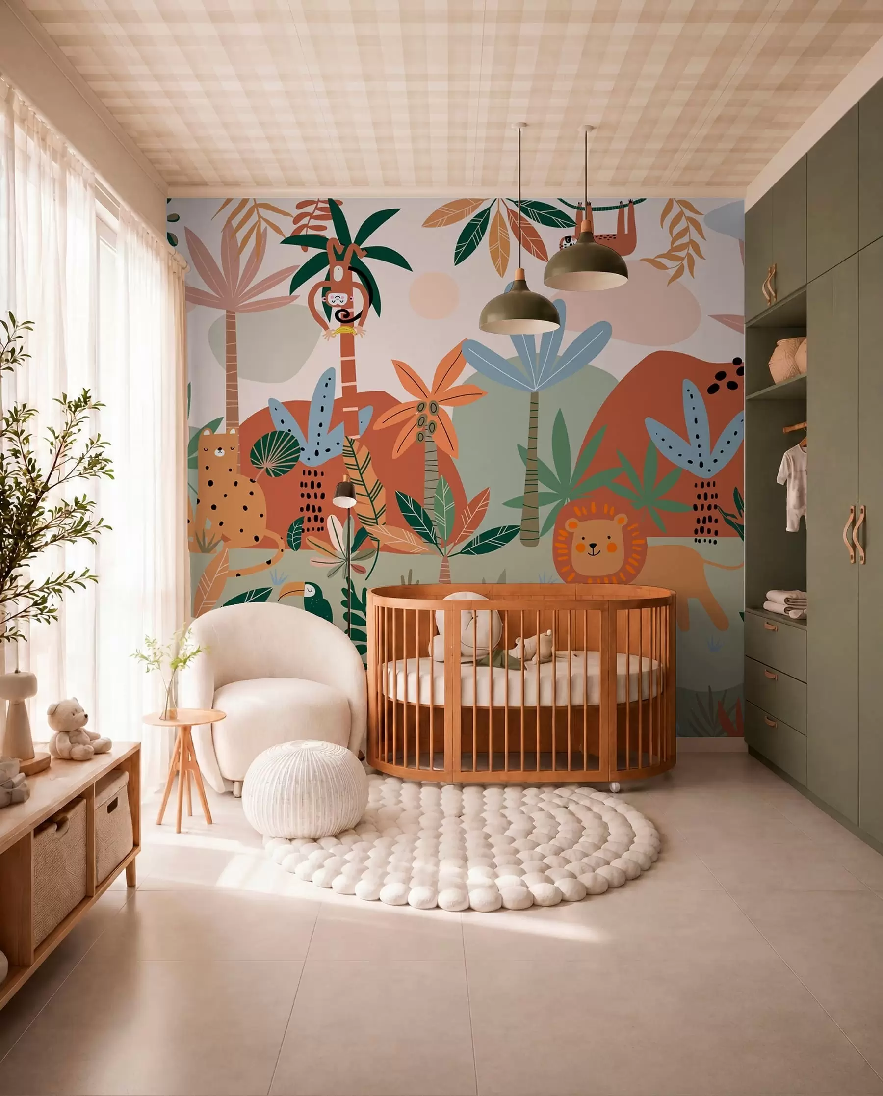wall murals Jungle Patchwork w01720