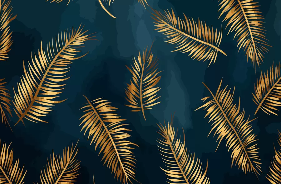 wall murals Painted leaves w01743