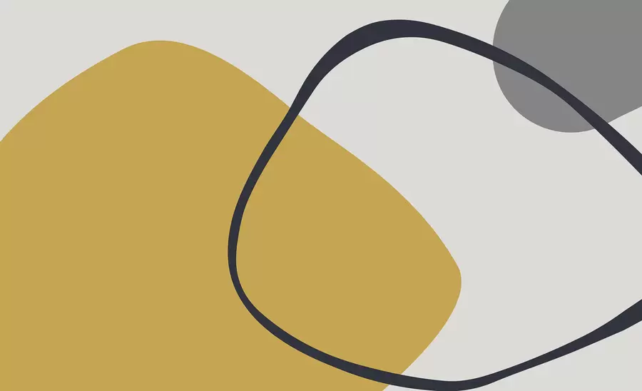 wall murals Geometric yellow and gray shapes on a light background w01687