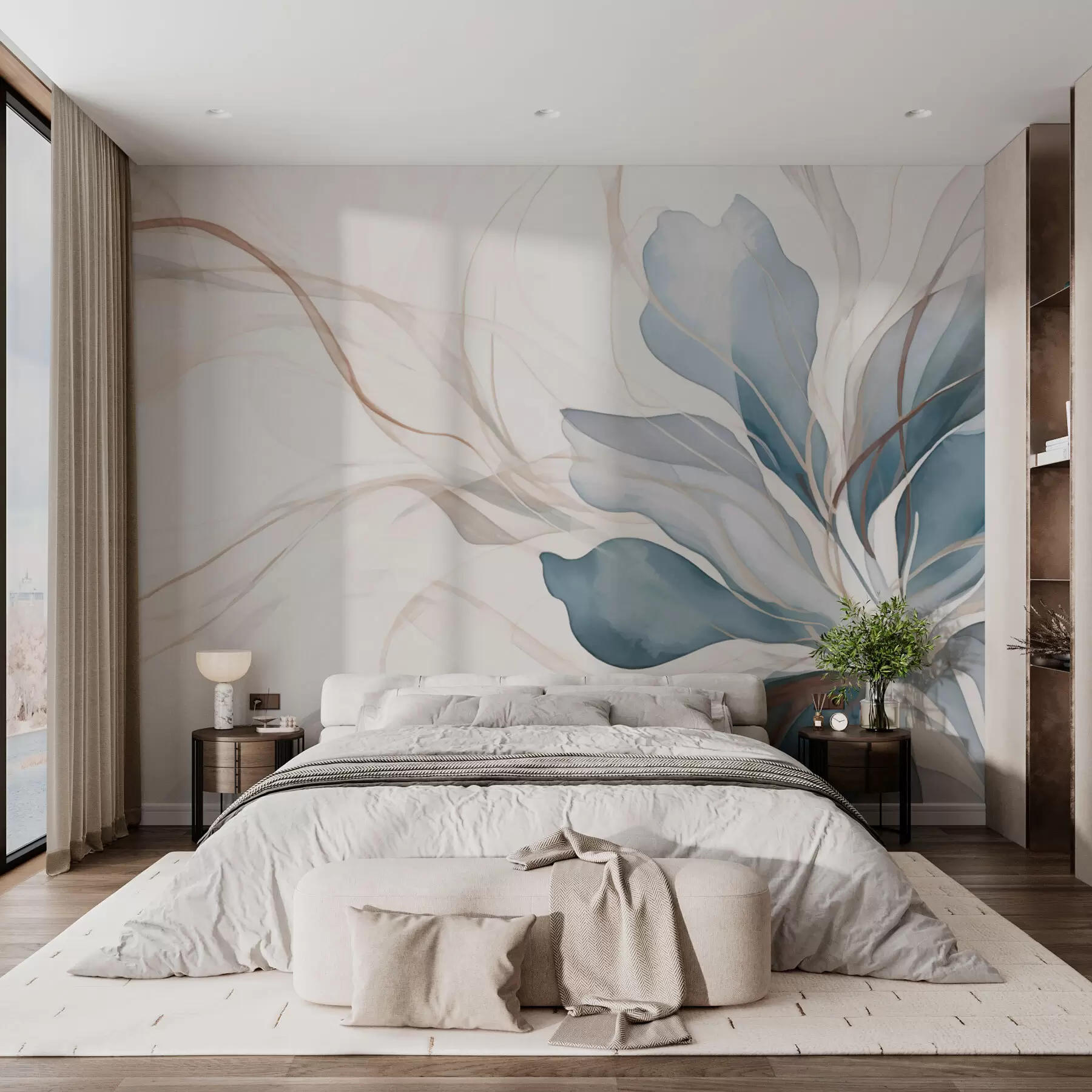 wall murals Delicate large flower w01718