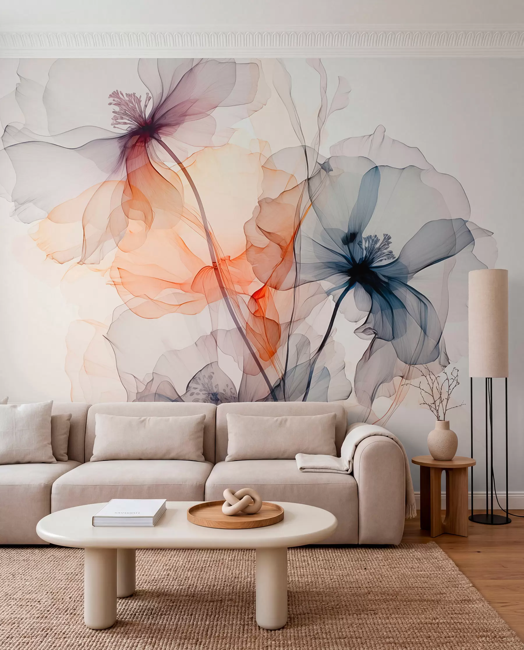wall murals Translucent Blooms w01781