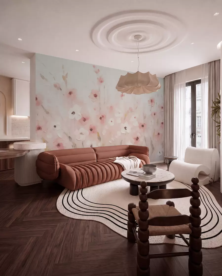 wall murals Gentle flowers w01818