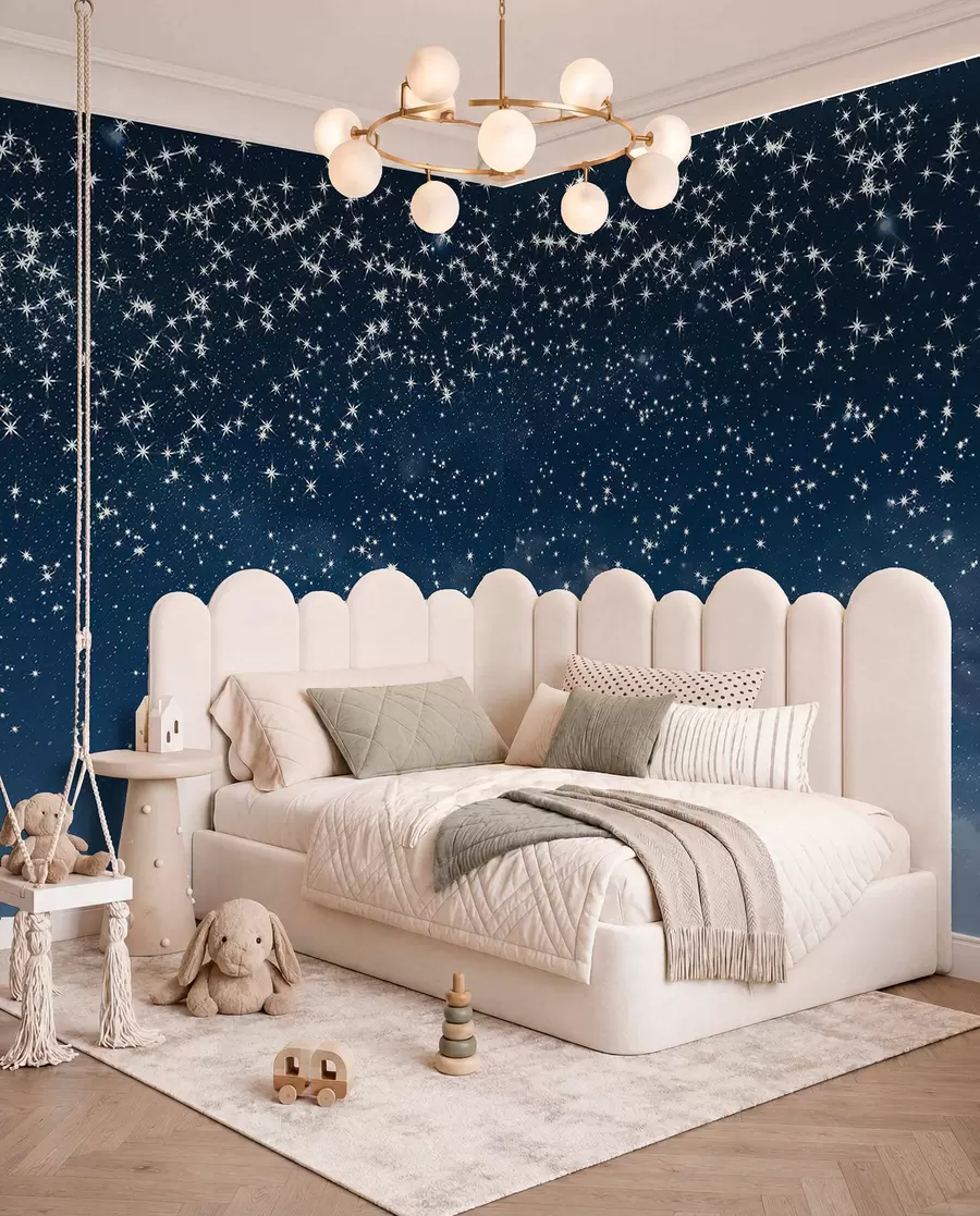 wall murals A Fall of Stars in Blue w01797