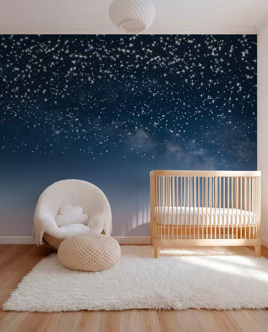 wall murals A Fall of Stars in Blue w01797