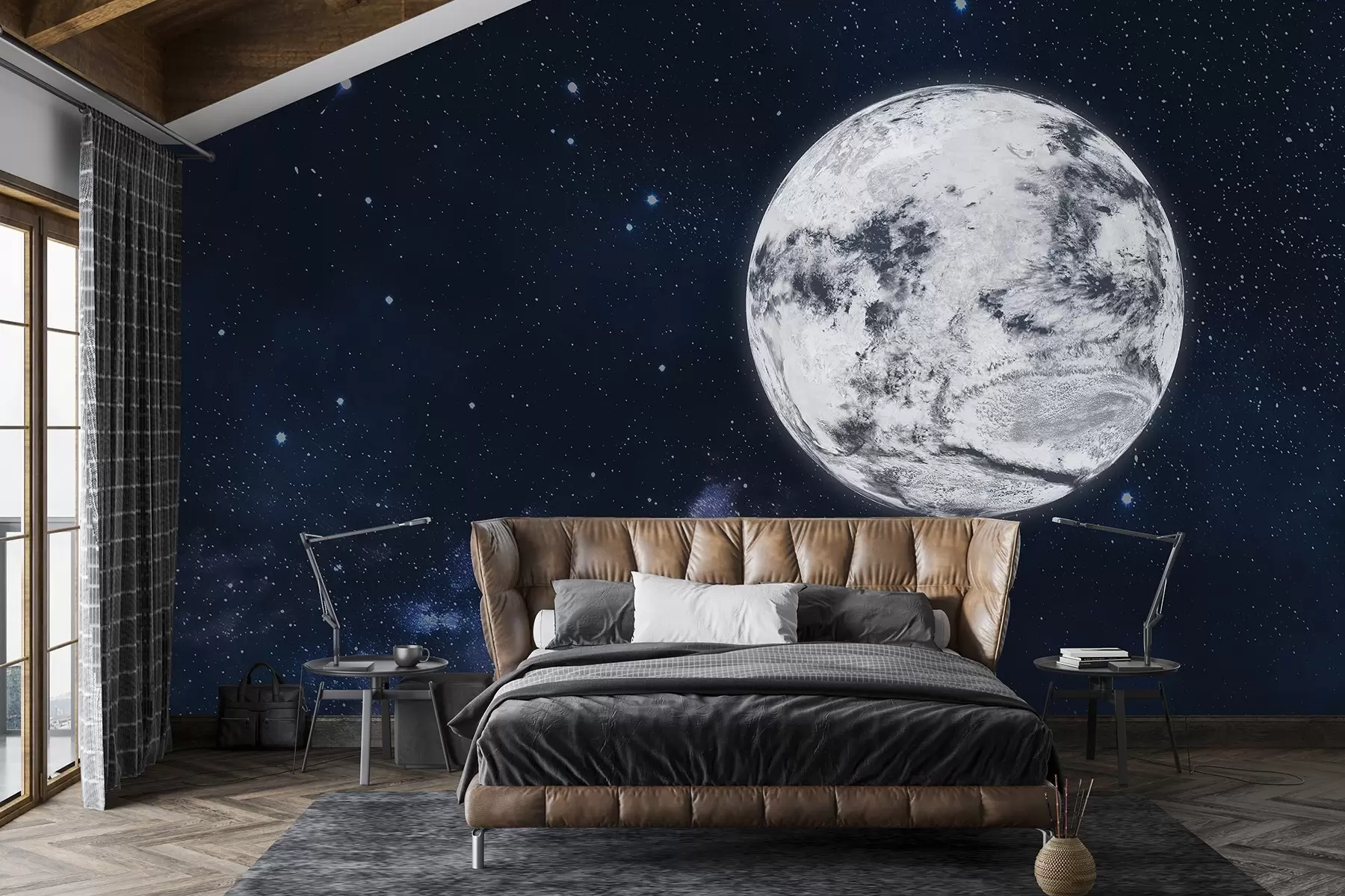 wall murals Planet in space, stars, constellations, cosmic w01800