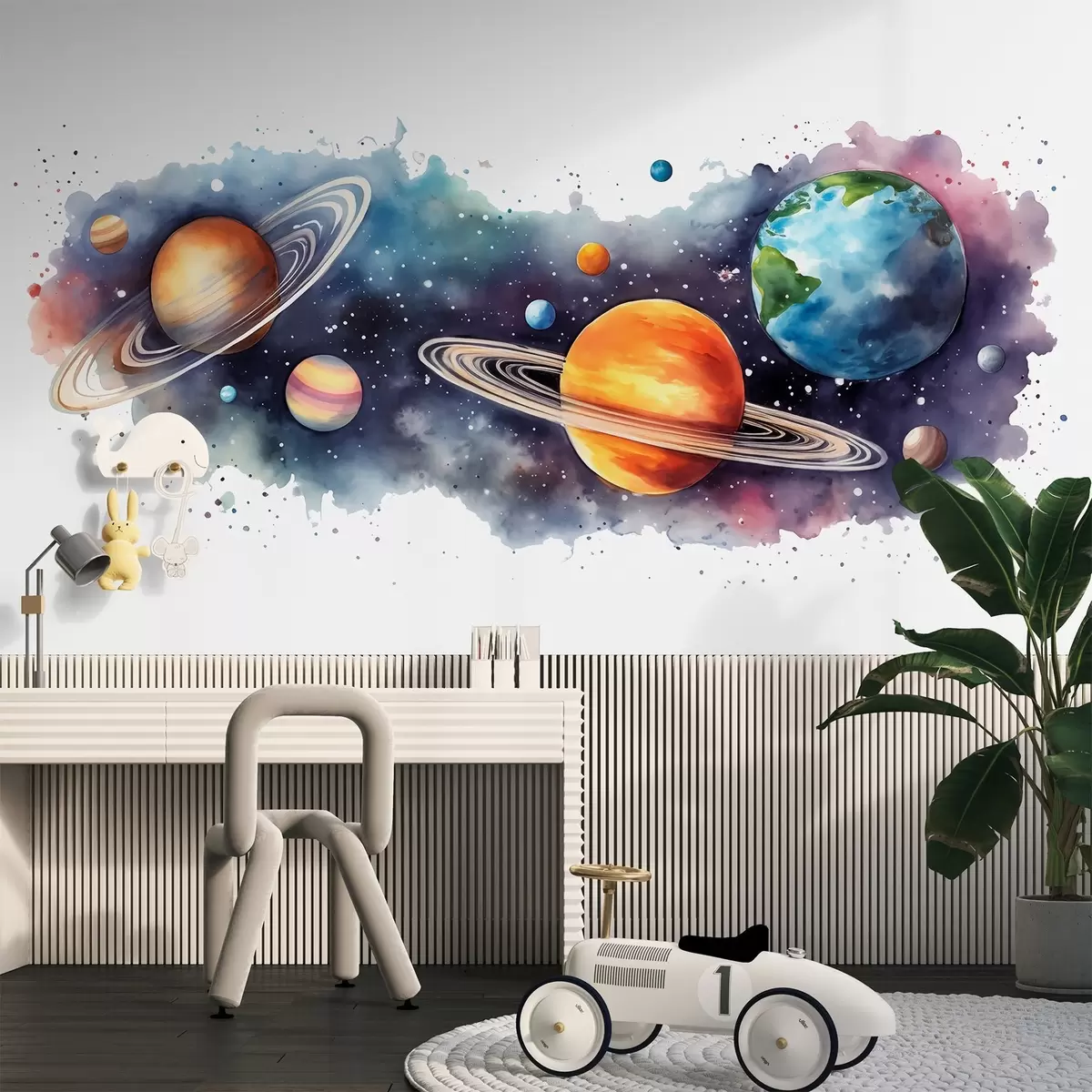 wall murals Planets in Watercolour w01802