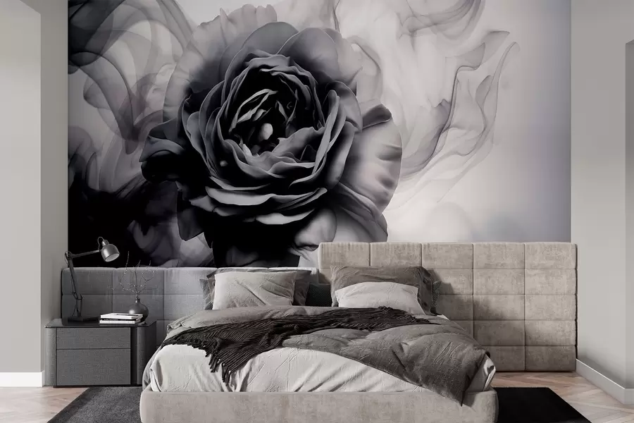 wall murals Black and white rose w01907
