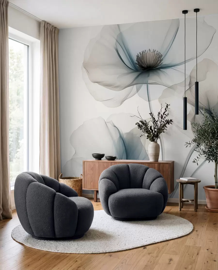 wall murals Ethereal Blooms w01981