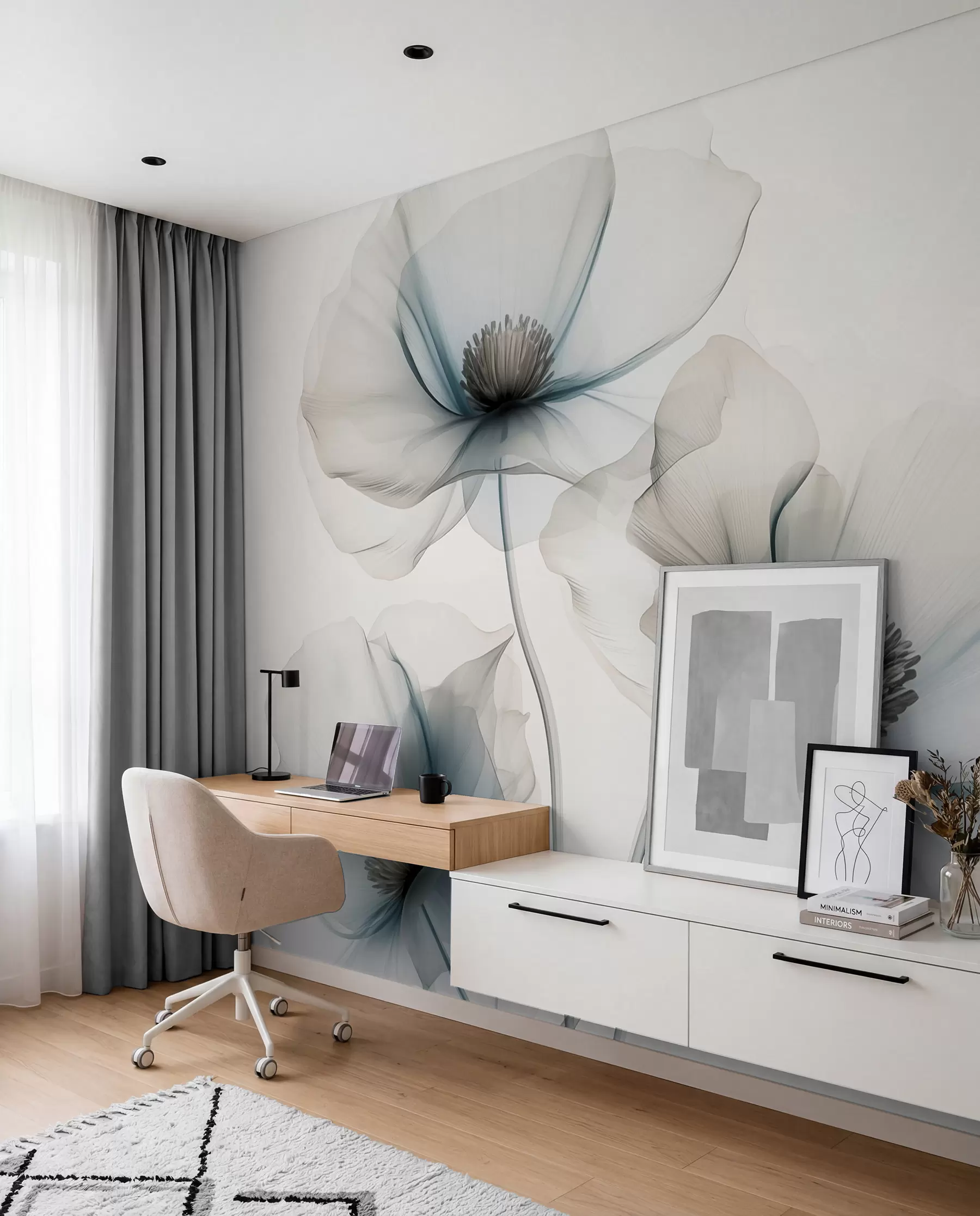 wall murals Petals in Ink w01981