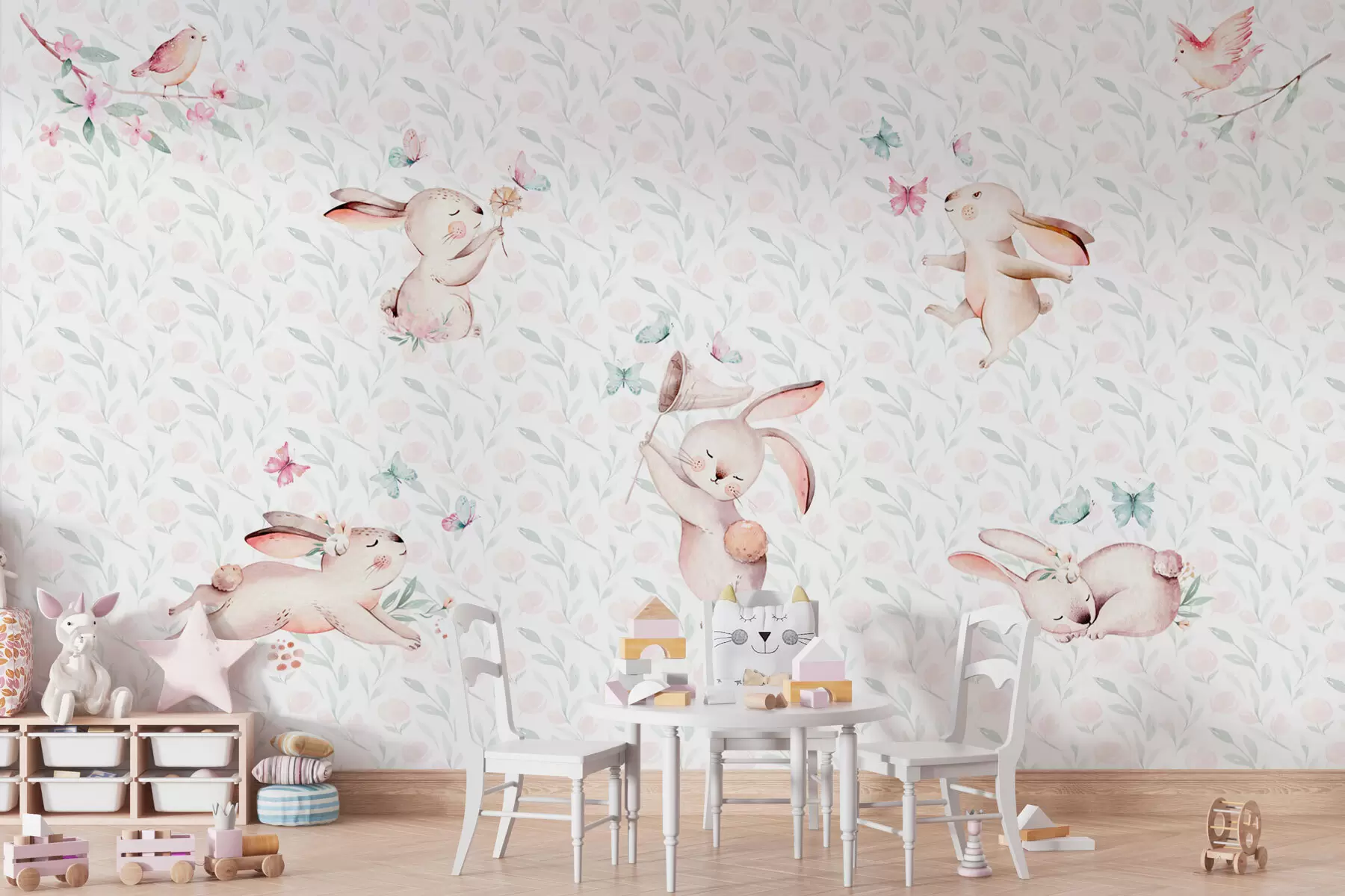 wall murals Fairy tale bunnies w02025v1