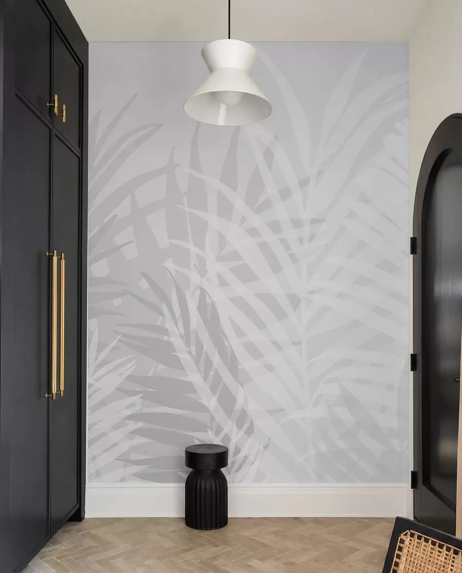 wall murals Palm Shadows in Grey w02026v1