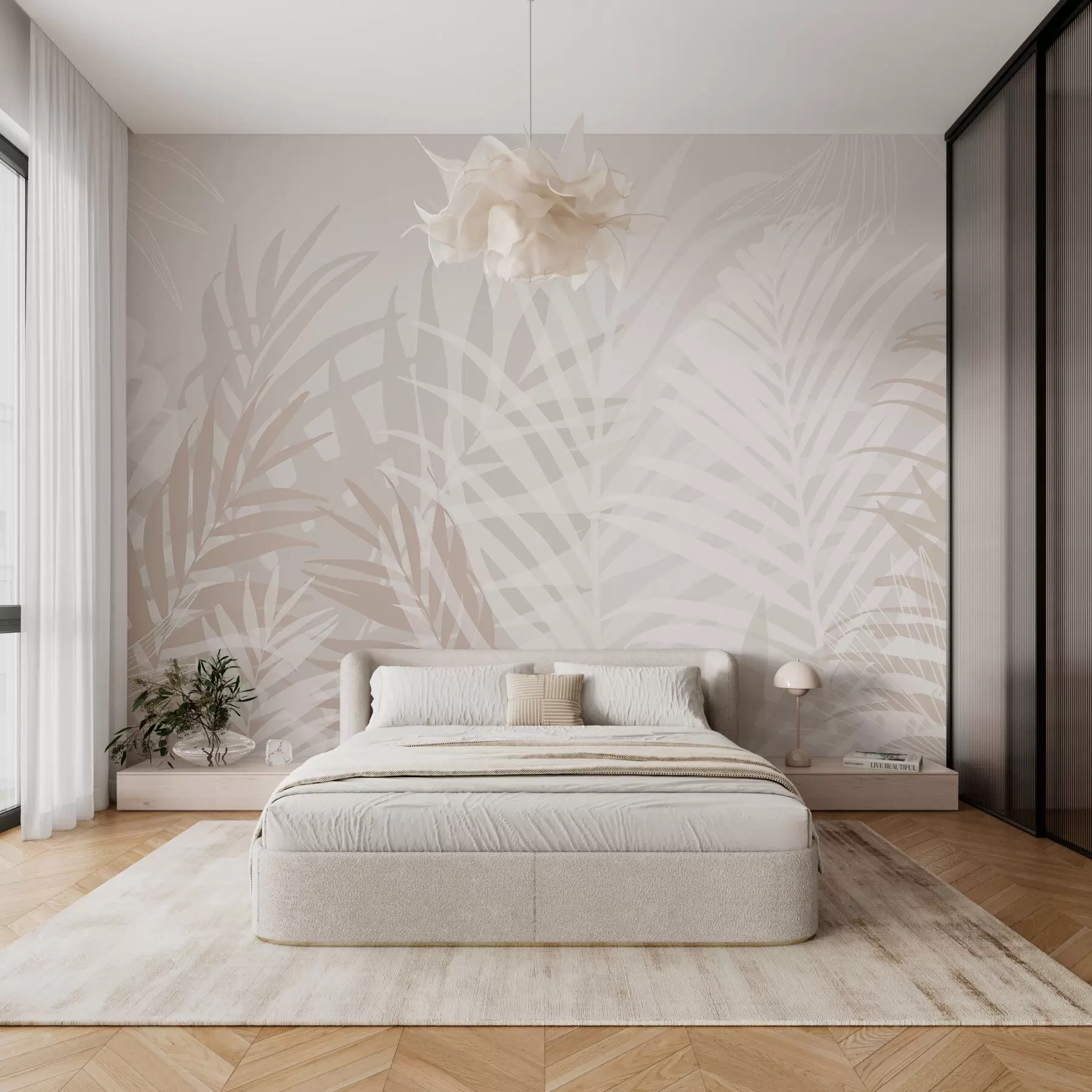 wall murals Trendy tropical leaves w02026v2