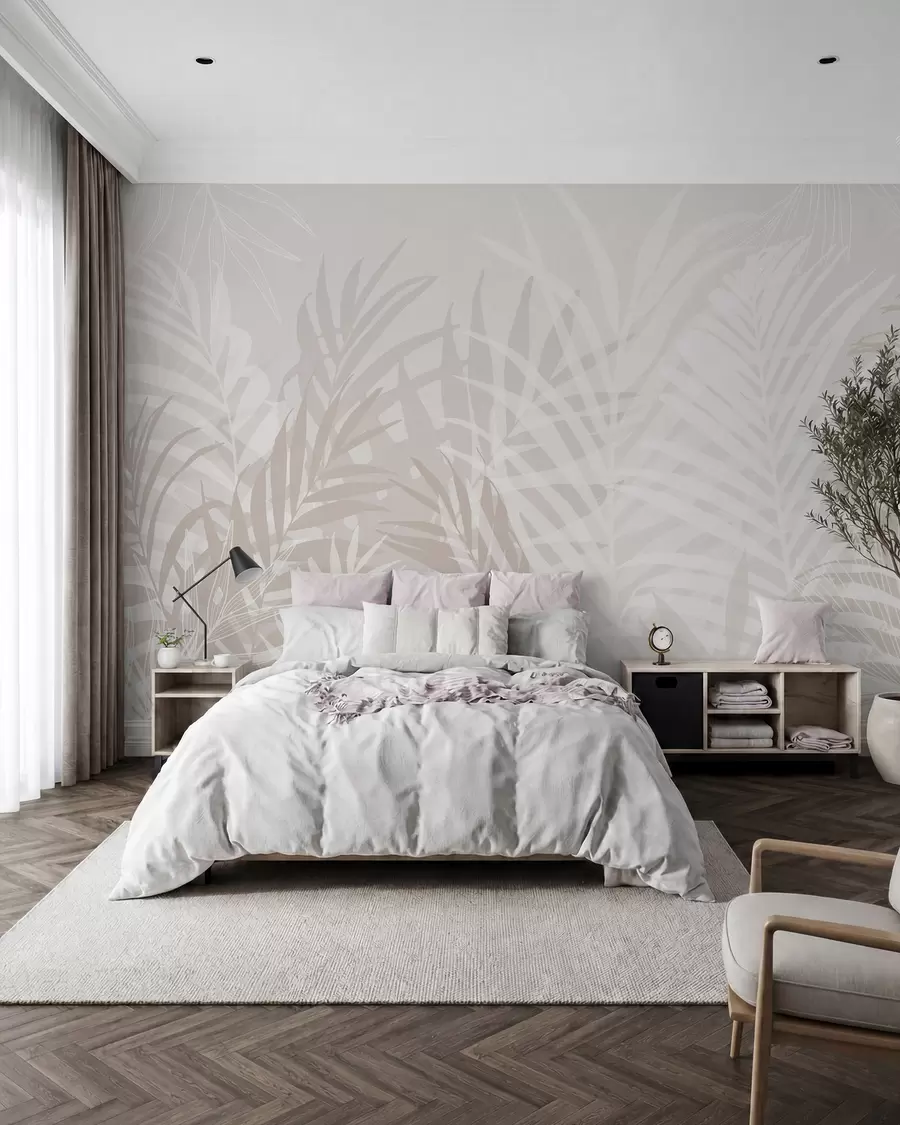 wall murals Trendy tropical leaves w02026v2