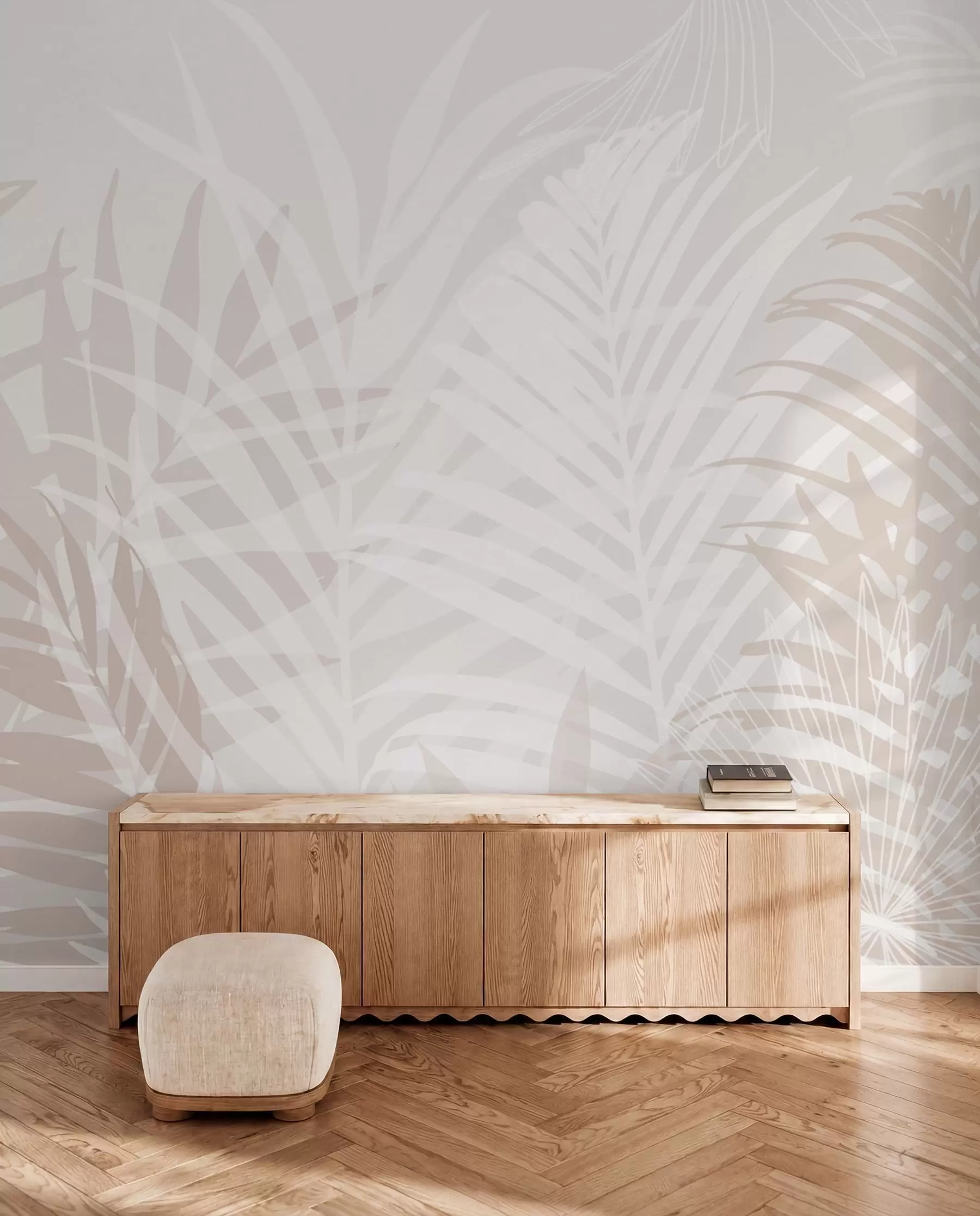 wall murals Trendy tropical leaves w02026v2