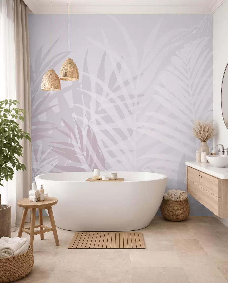 wall murals Palm Shadows in Rose w02026v4
