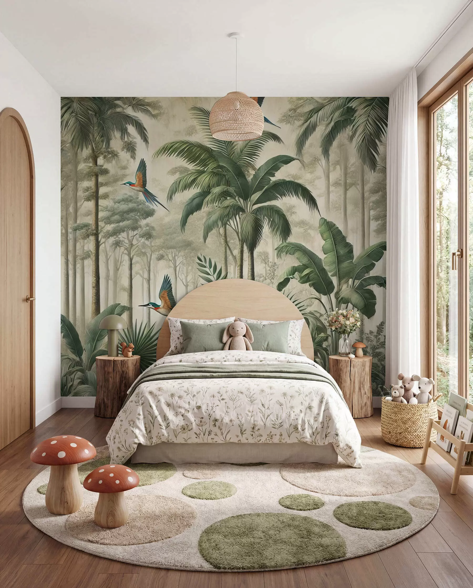 wall murals Parrots in Palm Canopies w01957