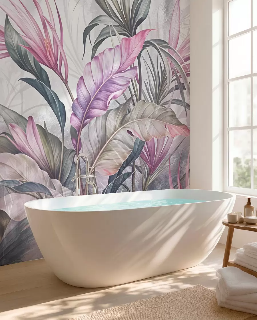 wall murals Mauve and Sage Foliage w08375v1