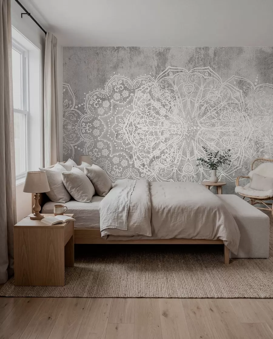 wall murals Silver Lace Mandala w08387