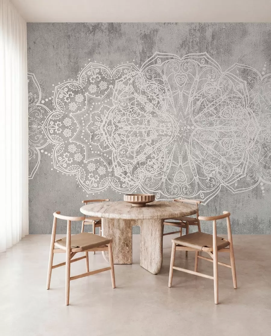 wall murals Silver Lace Mandala w08387