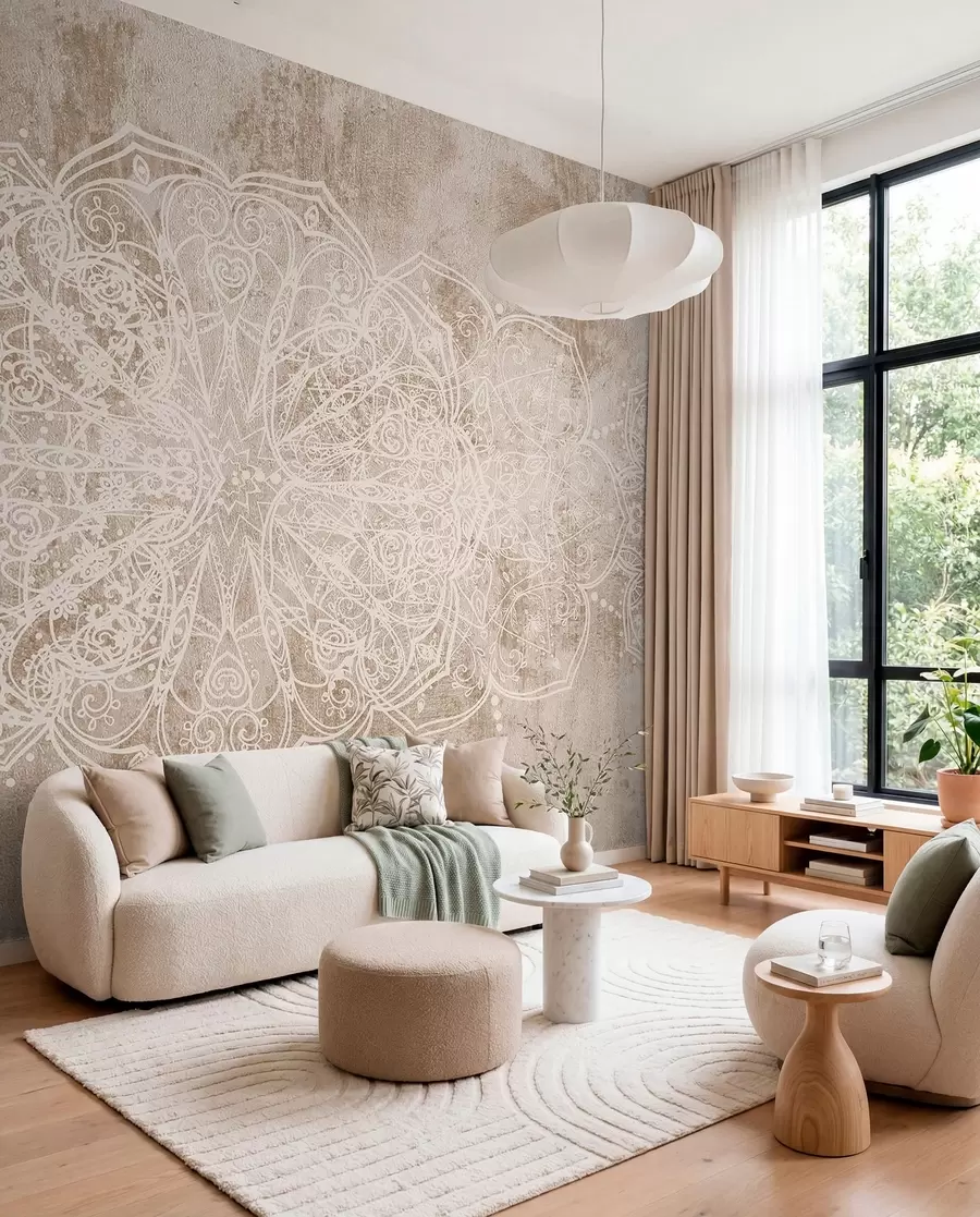 wall murals Sand Lace Mandala w08387v1